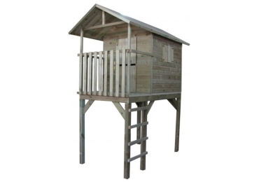 Detský drevený domček s rebríkom Výhliadka