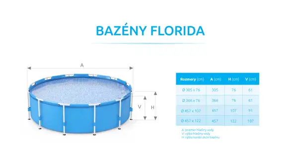 Bazén Florida 3,05x0,76 m s filtráciou a príslušenstvom