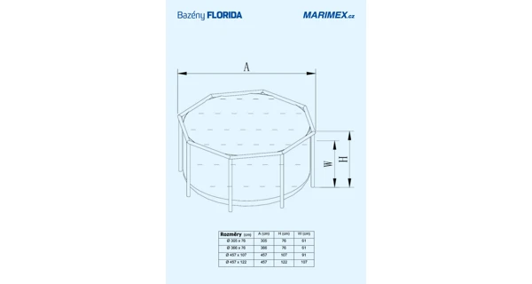 Bazén Florida 3,66x0,84m s kartušovou filtráciou