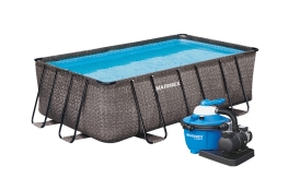 Bazén Florida Premium 2,15x4,00x1,22m s pieskovou filtráciou - motív RATAN