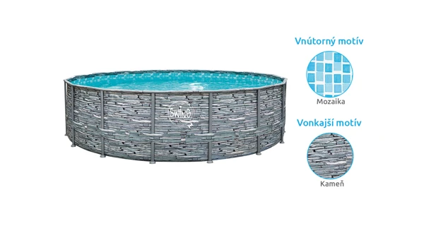 Bazén Florida SWING 4,88 x1, 22m bez príslušenstva - motív Kameň