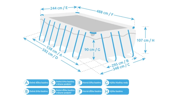 Bazén Florida SWING 4,88 x2, 44x1, 07m s kartušovou filtráciou a príslušenstvom