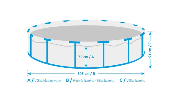 Bazén Marimex Florida 3,05x0,91 m so zabudovaným skimmerom - motív TEAK