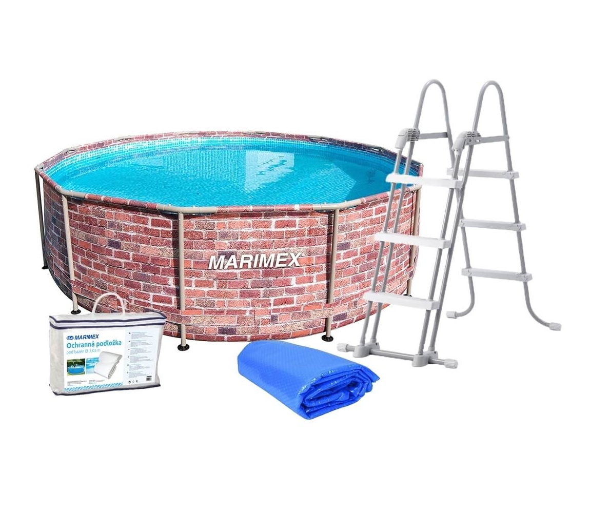 Marimex | Bazén Marimex Florida 3,66 x 0,99m bez filtrácie + príslušenstvo - motív TEHLA | 19900086