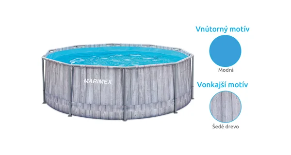 Bazén Marimex Florida 3,66x0,99 m so zabudovaným skimmerom - ŠEDÉ DREVO