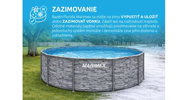 Bazén Marimex Florida 3,66x1,22 m bez príslušenstva - motív KAMEŇ