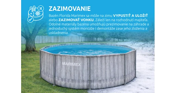 Bazén Marimex Florida 3,66x1,22 m so zabudovaným skimmerom - motív ŠEDÉ DREVO