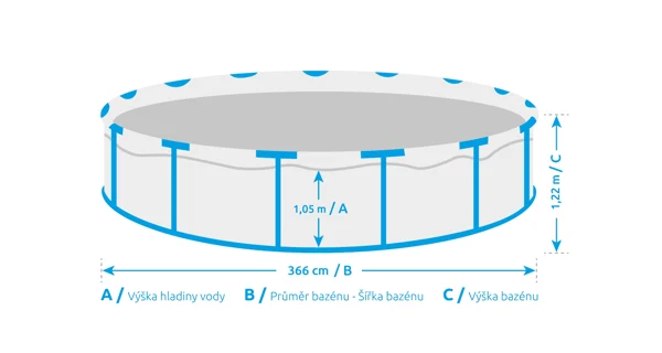 Bazén Marimex Florida 3,66x1,22 m so zabudovaným skimmerom - motív TEAK