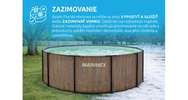 Bazén Marimex Florida 3,66x1,22 m so zabudovaným skimmerom - motív TEAK (model 2025)