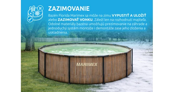 Bazén Marimex Florida 4,57 x1,32 m so zabudovaným skimmerom - motív TEAK