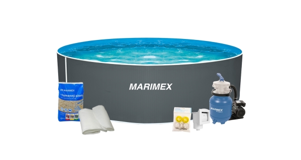 Bazén Marimex Orlando 3,05x0,91 m s pieskovou filtráciou a príslušenstvom - motív šedý