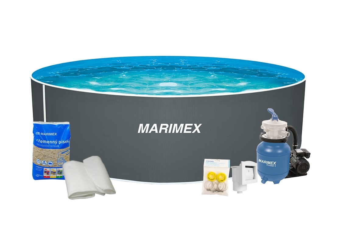 Marimex | Bazén Marimex Orlando 3,05x0,91 m s pieskovou filtráciou a príslušenstvom - motív šedý | 19900189