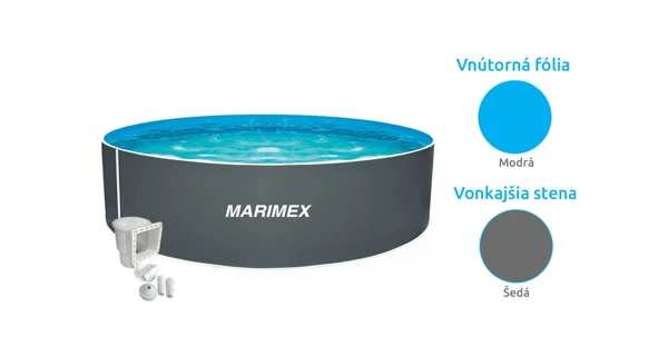 Bazén Marimex Orlando 3,05x0,91 m s pieskovou filtráciou a príslušenstvom - motív šedý
