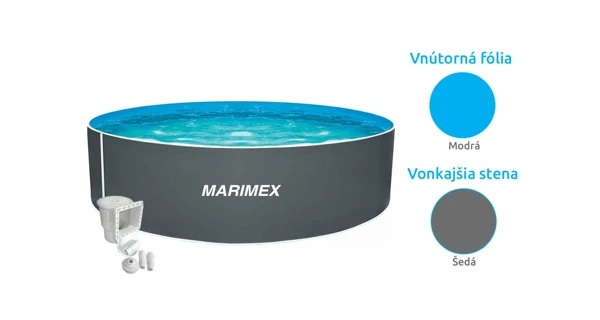 Bazén Marimex Orlando 3,66x0,91 m s príslušenstvom - motív šedý