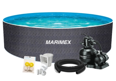 Bazén Marimex Orlando 3,66x1,22 m s pieskovou filtráciou a príslušenstvom - motív RATAN