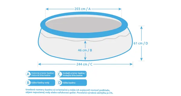 Bazén Marimex Tampa 2,44 x 0,61m + kartušová filtrácia