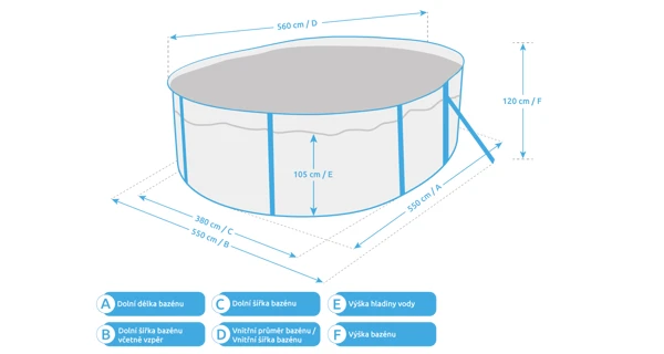 Bazén Orlando Premium DL 3,66 x 5,48 x 1,22 m bez filtrácie