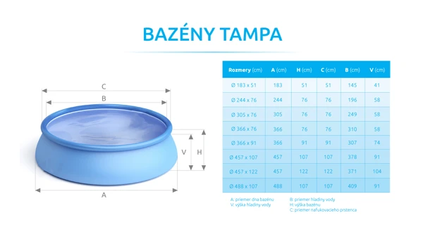 Bazén Tampa 3,66 x 0,91 m s kartušovou filtráciou