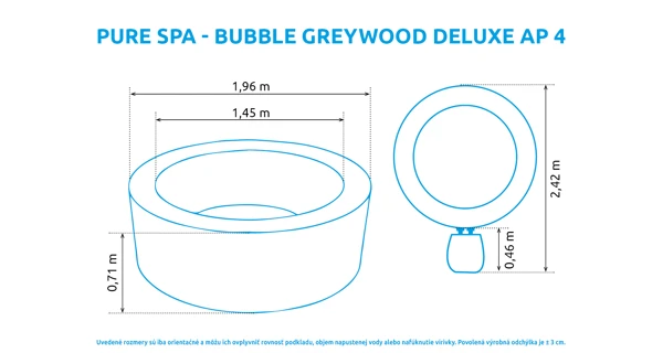 Bazén vírivý nafukovací Pure Spa - Bubble Greywood Deluxe 4 AP - VYSTAVENÉ