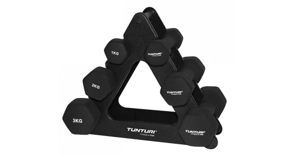 Činkový set neoprén v stojane TUNTURI 3 páry