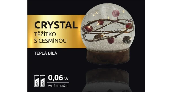Crystal ťažítko s cezmínou 10 LED