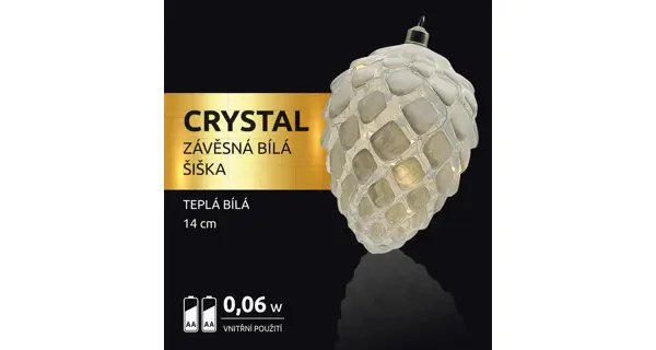 Crystal závesná biela šiška  10 LED