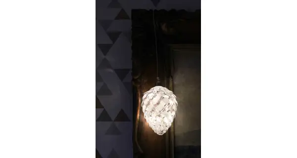 Crystal závesná biela šiška  10 LED