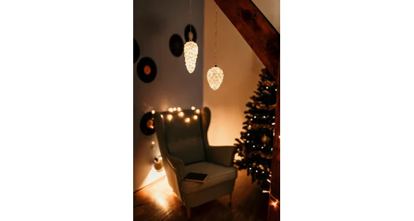 Crystal závesná biela šiška  10 LED