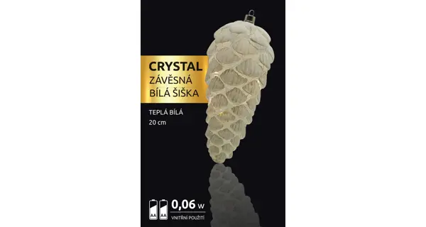 Crystal závesná biela šiška 12 LED