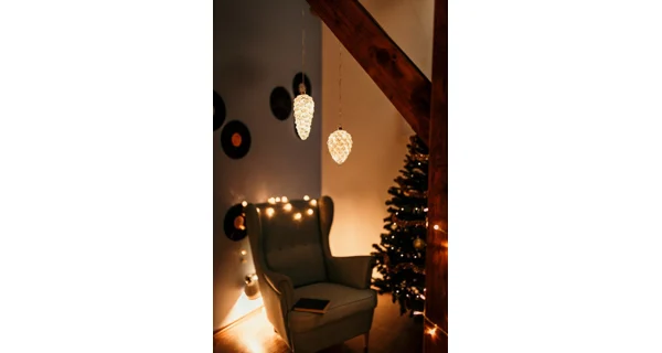 Crystal závesná biela šiška 12 LED