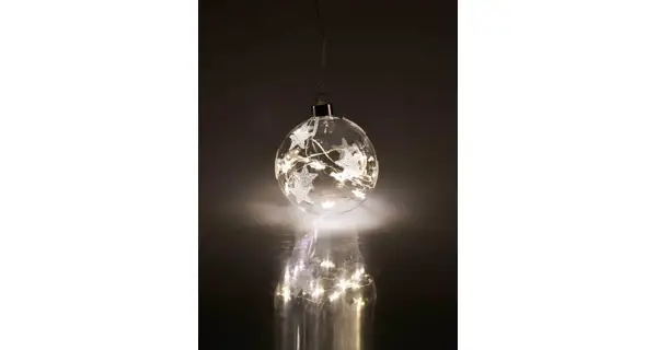 Crystal závesná guľa s hviezdami 10 LED