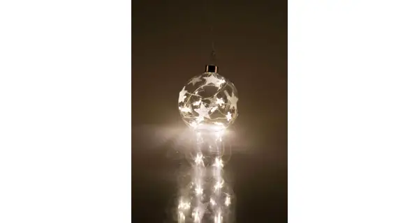 Crystal závesná guľa s hviezdami 10 LED