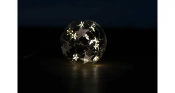 Crystal závesná guľa s hviezdami 10 LED