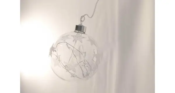 Crystal závesná guľa s hviezdami 10 LED