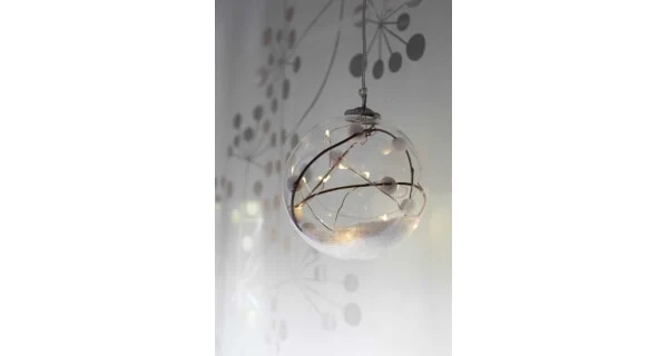 Crystal závesná guľa s vetvičkou 12 LED