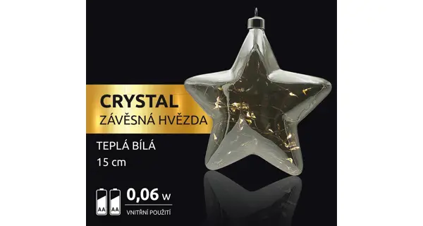 Crystal závesná hviezda  12 LED