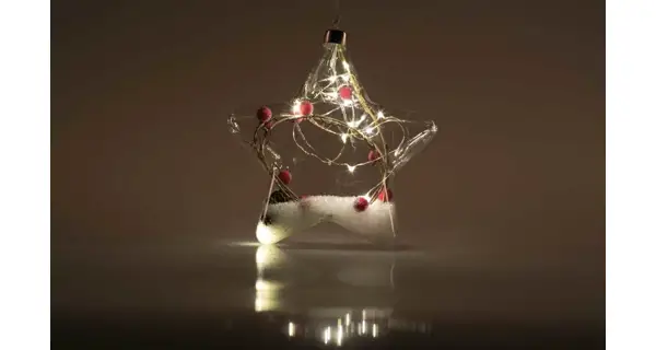 Crystal závesná hviezda s cezmínou 15 LED