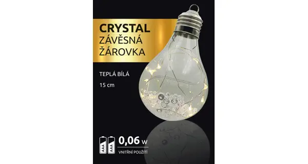Crystal závesná žiarovka 10 LED