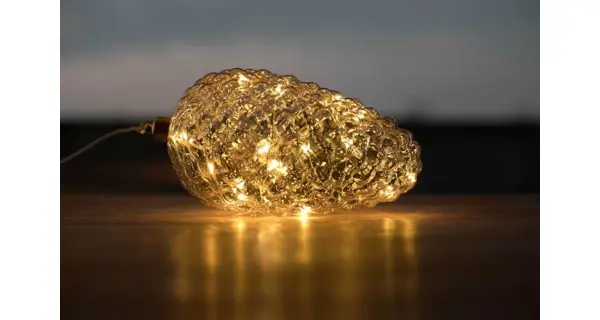 Crystal závesná zlatá šiška 15 LED