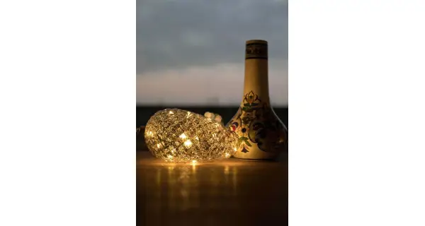 Crystal závesná zlatá šiška 15 LED