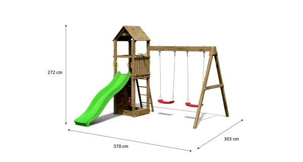 Detské ihrisko Marimex Play 006 Akát + zelená šmykľavka