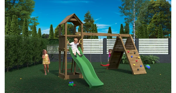 Detské ihrisko Marimex Play 018 Akát + zelená šmykľavka