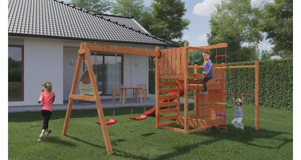 Detské ihrisko Marimex Play 021 + červená šmykľavka