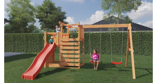 Detské ihrisko Marimex Play 021 + červená šmykľavka