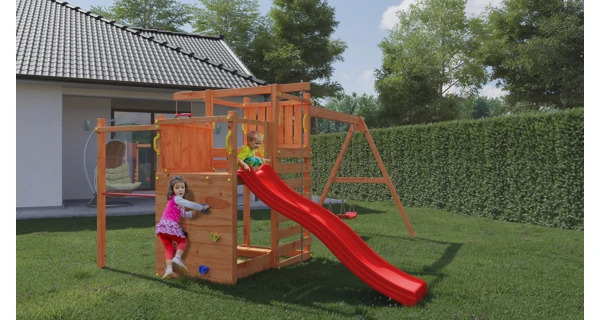 Detské ihrisko Marimex Play 021 + červená šmykľavka