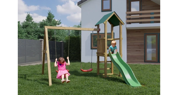 Detské ihrisko Marimex Play Basic 008 + zelená šmykľavka