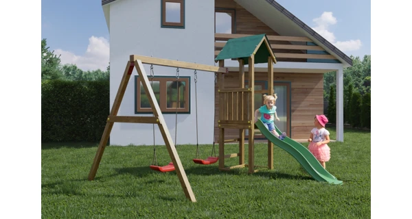 Detské ihrisko Marimex Play Basic 008 + zelená šmykľavka