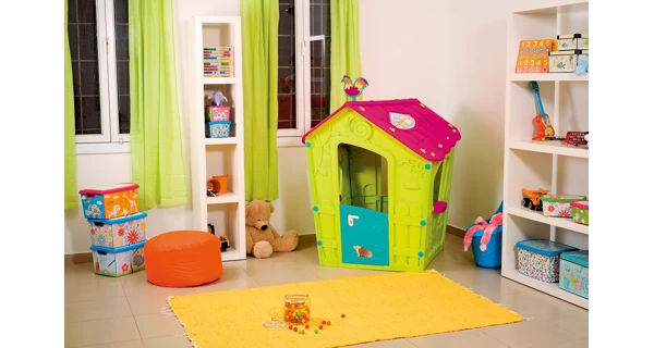 Detský domček Magic Play House - zelená + fialovočervená