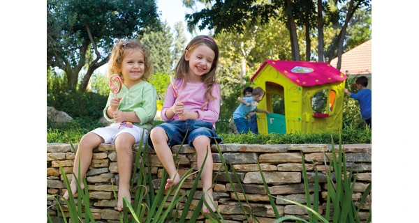 Detský domček Magic Play House - zelená + fialovočervená