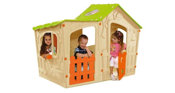 Detský domček Magic Villa - béžová + zelená